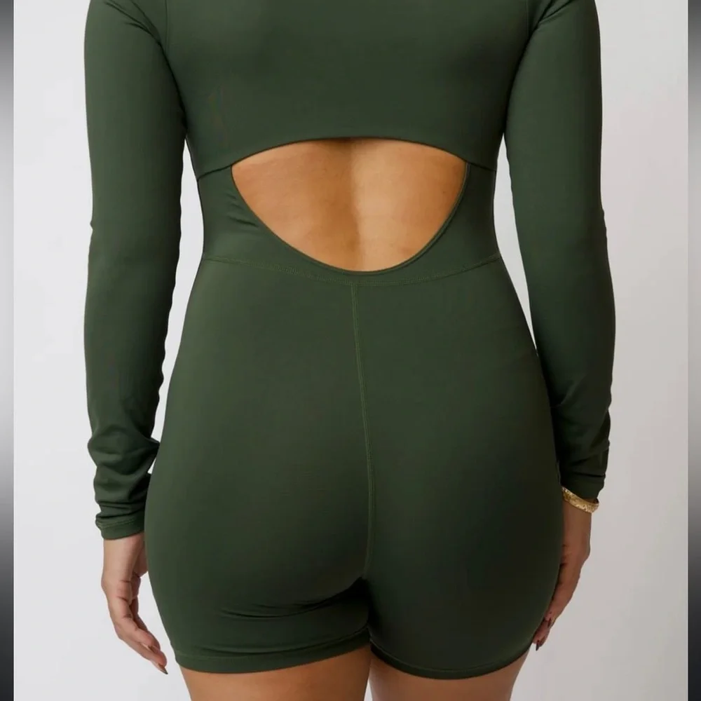 Active By Teal • Rust Aura Long Sleeve Jumpsuit - Picture 2 of 9